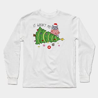 It Wasn't Me! Funny Christmas Cat Long Sleeve T-Shirt